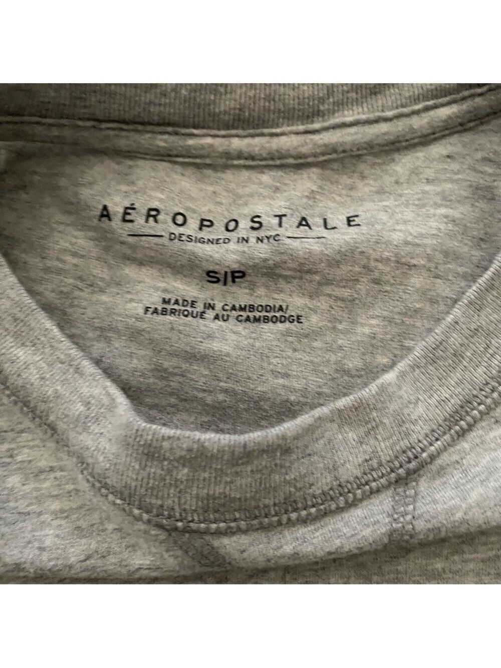 Aeropostale A87 New York Long Sleeve Tee | Gray & Black | Size S Men’s - Picture 5 of 5